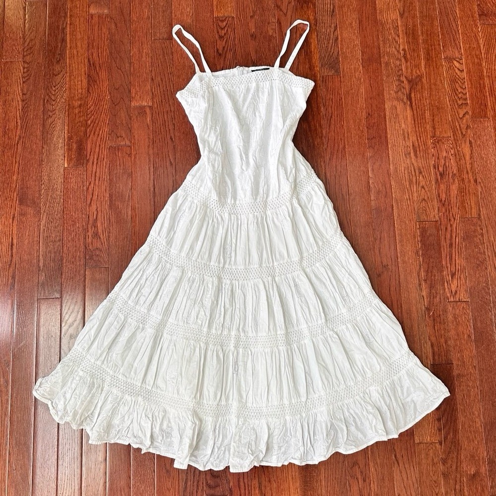 Vintage Y2K SOHO Clothing Company White 100% Cotton Valley Girl Coquette Dress